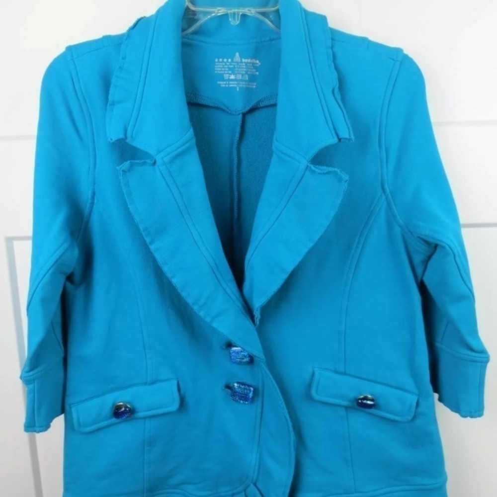 Neon Buddha Small Button Down Jacket Turquoise Beaded Fairy grunge lagenlook